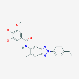 molecular formula C25H26N4O4 B250733 N-[2-(4-ethylphenyl)-6-methyl-2H-1,2,3-benzotriazol-5-yl]-3,4,5-trimethoxybenzamide 