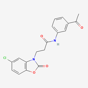 molecular formula C18H15ClN2O4 B2507367 N-(3-acetylphenyl)-3-(5-chloro-2-oxo-2,3-dihydro-1,3-benzoxazol-3-yl)propanamide CAS No. 902253-40-1