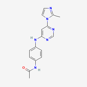molecular formula C16H16N6O B2507371 N-(4-{[6-(2-methyl-1H-imidazol-1-yl)pyrimidin-4-yl]amino}phenyl)acetamide CAS No. 2097934-38-6