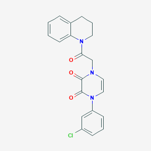 molecular formula C21H18ClN3O3 B2507403 1-(3-chlorophenyl)-4-(2-(3,4-dihydroquinolin-1(2H)-yl)-2-oxoethyl)pyrazine-2,3(1H,4H)-dione CAS No. 1421483-42-2