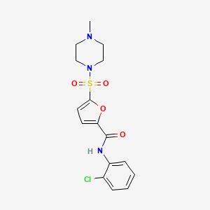 molecular formula C16H18ClN3O4S B2507408 N-(2-chlorophenyl)-5-((4-methylpiperazin-1-yl)sulfonyl)furan-2-carboxamide CAS No. 1170855-25-0