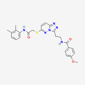 molecular formula C25H26N6O3S B2507416 N-(2-(6-((2-((2,3-dimethylphenyl)amino)-2-oxoethyl)thio)-[1,2,4]triazolo[4,3-b]pyridazin-3-yl)ethyl)-4-methoxybenzamide CAS No. 872995-55-6