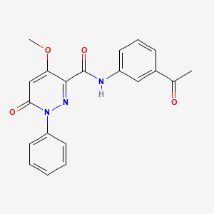 molecular formula C20H17N3O4 B2507446 N-(3-acetylphenyl)-4-methoxy-6-oxo-1-phenyl-1,6-dihydropyridazine-3-carboxamide CAS No. 1004639-98-8