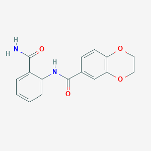 molecular formula C16H14N2O4 B250745 N-(2-carbamoylphenyl)-2,3-dihydro-1,4-benzodioxine-6-carboxamide 