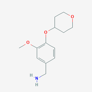 B2507463 [3-Methoxy-4-(oxan-4-yloxy)phenyl]methanamine CAS No. 1378892-59-1