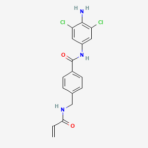 molecular formula C17H15Cl2N3O2 B2507523 N-(4-Amino-3,5-dichlorophenyl)-4-[(prop-2-enoylamino)methyl]benzamide CAS No. 2249321-27-3