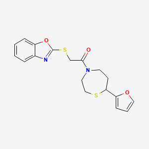 B2507535 2-(Benzo[d]oxazol-2-ylthio)-1-(7-(furan-2-yl)-1,4-thiazepan-4-yl)ethanone CAS No. 1705761-32-5