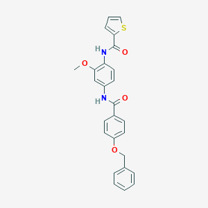 molecular formula C26H22N2O4S B250757 N-{4-[4-(BENZYLOXY)BENZAMIDO]-2-METHOXYPHENYL}THIOPHENE-2-CARBOXAMIDE 