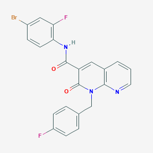 molecular formula C22H14BrF2N3O2 B2507578 N-(4-bromo-2-fluorophenyl)-1-[(4-fluorophenyl)methyl]-2-oxo-1,2-dihydro-1,8-naphthyridine-3-carboxamide CAS No. 1005306-03-5