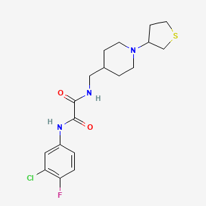 molecular formula C18H23ClFN3O2S B2507646 N'-(3-chloro-4-fluorophenyl)-N-{[1-(thiolan-3-yl)piperidin-4-yl]methyl}ethanediamide CAS No. 2034573-33-4