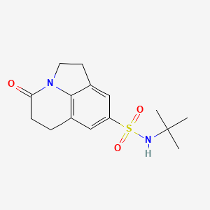 molecular formula C15H20N2O3S B2507704 N-tert-butyl-11-oxo-1-azatricyclo[6.3.1.0^{4,12}]dodeca-4(12),5,7-triene-6-sulfonamide CAS No. 898462-98-1