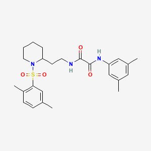 molecular formula C25H33N3O4S B2507732 N-{2-[1-(2,5-dimethylbenzenesulfonyl)piperidin-2-yl]ethyl}-N'-(3,5-dimethylphenyl)ethanediamide CAS No. 898461-20-6