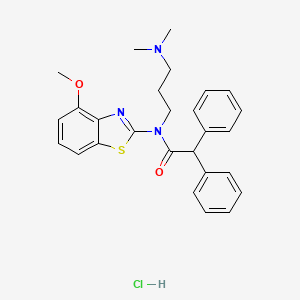 molecular formula C27H30ClN3O2S B2507756 N-[3-(DIMETHYLAMINO)PROPYL]-N-(4-METHOXY-1,3-BENZOTHIAZOL-2-YL)-2,2-DIPHENYLACETAMIDE HYDROCHLORIDE CAS No. 1052537-71-9