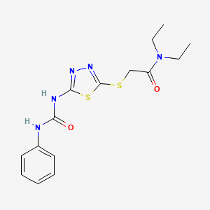 molecular formula C15H19N5O2S2 B2507786 N,N-diethyl-2-({5-[(phenylcarbamoyl)amino]-1,3,4-thiadiazol-2-yl}sulfanyl)acetamide CAS No. 898462-61-8