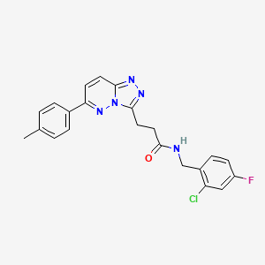 molecular formula C22H19ClFN5O B2507800 N-[(2-chloro-4-fluorophenyl)methyl]-3-[6-(4-methylphenyl)-[1,2,4]triazolo[4,3-b]pyridazin-3-yl]propanamide CAS No. 1251694-42-4