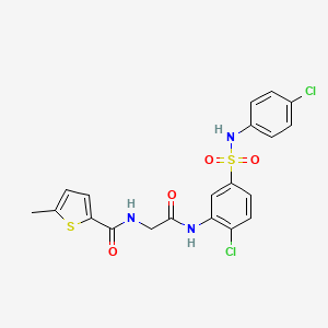 molecular formula C20H17Cl2N3O4S2 B2507813 N-[2-[2-chloro-5-[(4-chlorophenyl)sulfamoyl]anilino]-2-oxoethyl]-5-methylthiophene-2-carboxamide CAS No. 854358-28-4