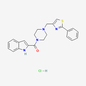 (1H-indol-2-yl)(4-((2-phenylthiazol-4-yl)methyl)piperazin-1-yl)methanone hydrochloride
