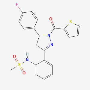 N-{2-[5-(4-fluorophenyl)-1-(thiophene-2-carbonyl)-4,5-dihydro-1H-pyrazol-3-yl]phenyl}methanesulfonamide