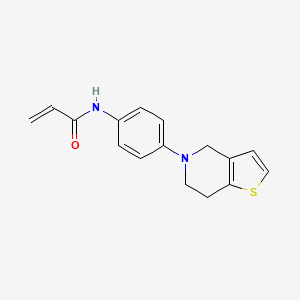 molecular formula C16H16N2OS B2507853 N-[4-(6,7-Dihydro-4H-thieno[3,2-c]pyridin-5-yl)phenyl]prop-2-enamide CAS No. 2305515-06-2