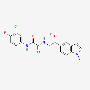 molecular formula C19H17ClFN3O3 B2507884 N'-(3-chloro-4-fluorophenyl)-N-[2-hydroxy-2-(1-methyl-1H-indol-5-yl)ethyl]ethanediamide CAS No. 2034527-47-2