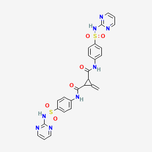 molecular formula C26H22N8O6S2 B2507896 3-methylidene-N1,N2-bis({4-[(pyrimidin-2-yl)sulfamoyl]phenyl})cyclopropane-1,2-dicarboxamide CAS No. 327086-88-4