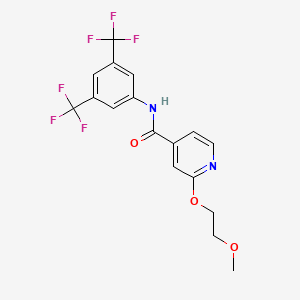 molecular formula C17H14F6N2O3 B2507900 N-[3,5-bis(trifluoromethyl)phenyl]-2-(2-methoxyethoxy)pyridine-4-carboxamide CAS No. 2034238-74-7