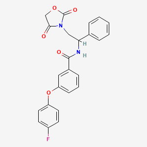 molecular formula C24H19FN2O5 B2507915 N-[2-(2,4-dioxo-1,3-oxazolidin-3-yl)-1-phenylethyl]-3-(4-fluorophenoxy)benzamide CAS No. 1904007-30-2