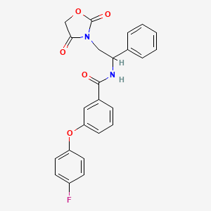 molecular formula C24H19FN2O5 B2507915 N-(2-(2,4-dioxooxazolidin-3-yl)-1-phenylethyl)-3-(4-fluorophenoxy)benzamide CAS No. 1904007-30-2