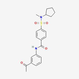 molecular formula C21H24N2O4S B2507922 N-(3-acetylphenyl)-4-[cyclopentyl(methyl)sulfamoyl]benzamide CAS No. 899982-74-2