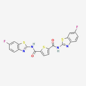 molecular formula C20H10F2N4O2S3 B2507946 N2,N5-bis(6-fluoro-1,3-benzothiazol-2-yl)thiophene-2,5-dicarboxamide CAS No. 476644-05-0