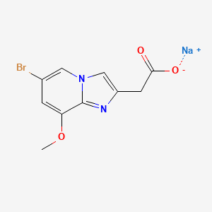 molecular formula C10H8BrN2NaO3 B2507956 sodium2-{6-bromo-8-methoxyimidazo[1,2-a]pyridin-2-yl}acetate CAS No. 2375270-73-6