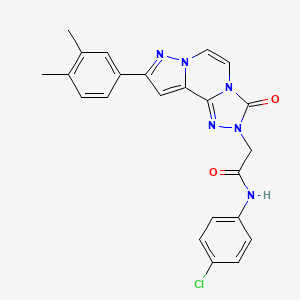 molecular formula C23H19ClN6O2 B2508012 N-(4-chlorophenyl)-2-[9-(3,4-dimethylphenyl)-3-oxopyrazolo[1,5-a][1,2,4]triazolo[3,4-c]pyrazin-2(3H)-yl]acetamide CAS No. 1207045-68-8