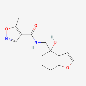 molecular formula C14H16N2O4 B2508015 N-((4-hydroxy-4,5,6,7-tetrahydrobenzofuran-4-yl)methyl)-5-methylisoxazole-4-carboxamide CAS No. 2320148-67-0