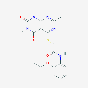 molecular formula C19H21N5O4S B2508020 N-(2-ethoxyphenyl)-2-({2,6,8-trimethyl-5,7-dioxo-5H,6H,7H,8H-[1,3]diazino[4,5-d]pyrimidin-4-yl}sulfanyl)acetamide CAS No. 852168-22-0