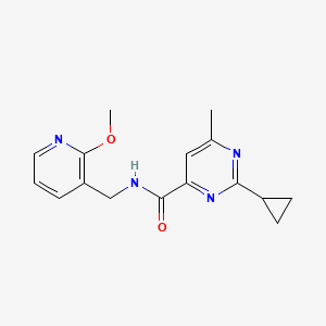 2-Cyclopropyl-N-[(2-methoxypyridin-3-yl)methyl]-6-methylpyrimidine-4-carboxamide