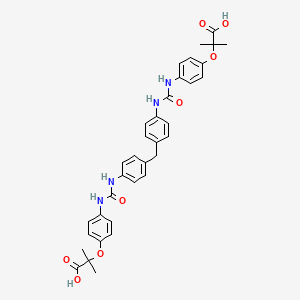 2,2'-(4,4'-(4,4'-Methylenebis(4,1-phenylene)bis(azanediyl))bis(oxomethylene)bis(azanediyl)bis(4,1-phenylene))bis(oxy)bis(2-methylpropanoic acid)