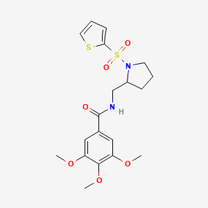 3,4,5-trimethoxy-N-((1-(thiophen-2-ylsulfonyl)pyrrolidin-2-yl)methyl)benzamide