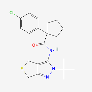 N-(2-(tert-butyl)-4,6-dihydro-2H-thieno[3,4-c]pyrazol-3-yl)-1-(4-chlorophenyl)cyclopentanecarboxamide
