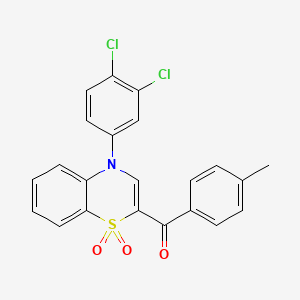(4-(3,4-dichlorophenyl)-1,1-dioxido-4H-benzo[b][1,4]thiazin-2-yl)(p-tolyl)methanone