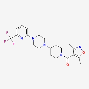 (3,5-Dimethylisoxazol-4-yl)(4-(4-(6-(trifluoromethyl)pyridin-2-yl)piperazin-1-yl)piperidin-1-yl)methanone