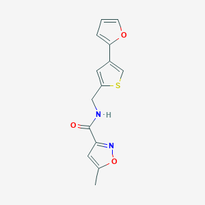 molecular formula C14H12N2O3S B2508070 N-{[4-(furan-2-yl)thiophen-2-yl]methyl}-5-methyl-1,2-oxazole-3-carboxamide CAS No. 2379997-28-9
