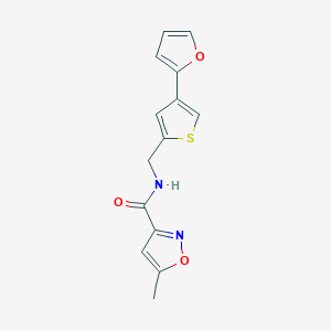 B2508070 N-[[4-(Furan-2-yl)thiophen-2-yl]methyl]-5-methyl-1,2-oxazole-3-carboxamide CAS No. 2379997-28-9