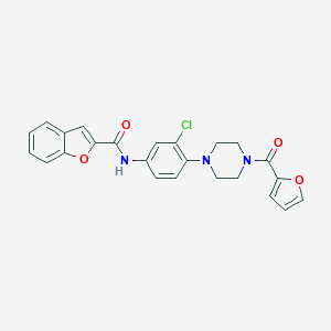 molecular formula C24H20ClN3O4 B250808 N-{3-chloro-4-[4-(2-furoyl)-1-piperazinyl]phenyl}-1-benzofuran-2-carboxamide 