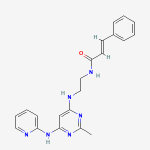 molecular formula C21H22N6O B2508086 N-(2-((2-methyl-6-(pyridin-2-ylamino)pyrimidin-4-yl)amino)ethyl)cinnamamide CAS No. 1421586-45-9