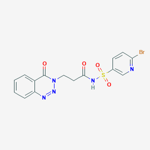 N-[(6-bromopyridin-3-yl)sulfonyl]-3-(4-oxo-3,4-dihydro-1,2,3-benzotriazin-3-yl)propanamide