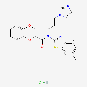 N-(3-(1H-imidazol-1-yl)propyl)-N-(4,6-dimethylbenzo[d]thiazol-2-yl)-2,3-dihydrobenzo[b][1,4]dioxine-2-carboxamide hydrochloride