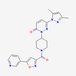 6-(3,5-Dimethylpyrazol-1-yl)-2-[1-(5-pyridin-3-yl-1,2-oxazole-3-carbonyl)piperidin-4-yl]pyridazin-3-one