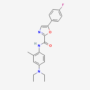 molecular formula C21H22FN3O2 B2508115 N-[4-(diethylamino)-2-methylphenyl]-5-(4-fluorophenyl)-1,3-oxazole-2-carboxamide CAS No. 1795189-75-1
