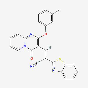 (E)-2-(benzo[d]thiazol-2-yl)-3-(4-oxo-2-(m-tolyloxy)-4H-pyrido[1,2-a]pyrimidin-3-yl)acrylonitrile