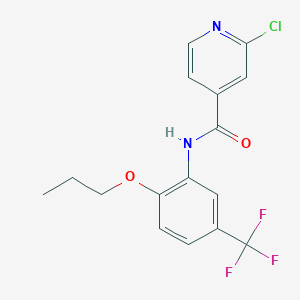 molecular formula C16H14ClF3N2O2 B2508121 2-chloro-N-[2-propoxy-5-(trifluoromethyl)phenyl]pyridine-4-carboxamide CAS No. 1043186-92-0